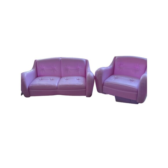 2 Piece Barbie Doll Purple Dollhouse Sofa Chair Set Furniture Couch Dream House - Picture 1 of 4